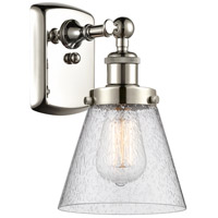Innovations Lighting 916-1W-PN-G64 Ballston Small Cone 1 Light 6 inch Polished Nickel Sconce Wall Light in Seedy Glass thumb