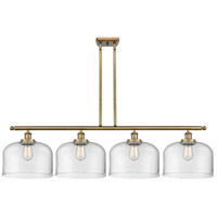 Innovations Lighting 916-4I-BB-G72-L-LED Ballston X-Large Bell LED 48 inch Brushed Brass Island Light Ceiling Light in Clear Glass thumb