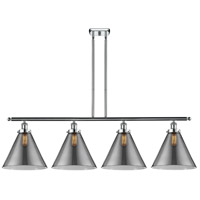 Innovations Lighting 916-4I-PC-G43-L Ballston X-Large Cone 4 Light 48 inch Polished Chrome Island Light Ceiling Light in Plated Smoke Glass thumb