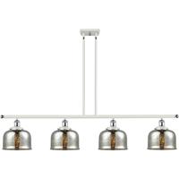 Innovations Lighting 916-4I-WPC-G78 Ballston Urban Bell 4 Light 48 inch White and Polished Chrome Island Light Ceiling Light in Silver Plated Mercury Glass thumb