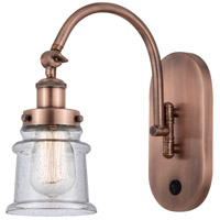 Innovations Lighting 918-1W-AC-G184S-LED Franklin Restoration Canton LED 7 inch Antique Copper Sconce Wall Light photo thumbnail