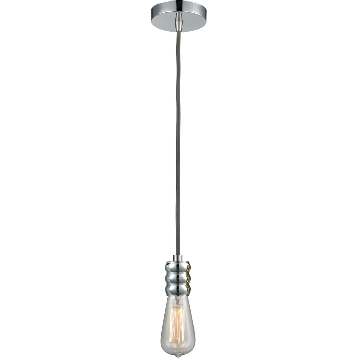 Innovations Lighting 100PC-10GY-5PC Gatsby Bare Bulb 1 Light 2 inch Polished Chrome Mini Pendant Ceiling Light in Gray, Gatsby
