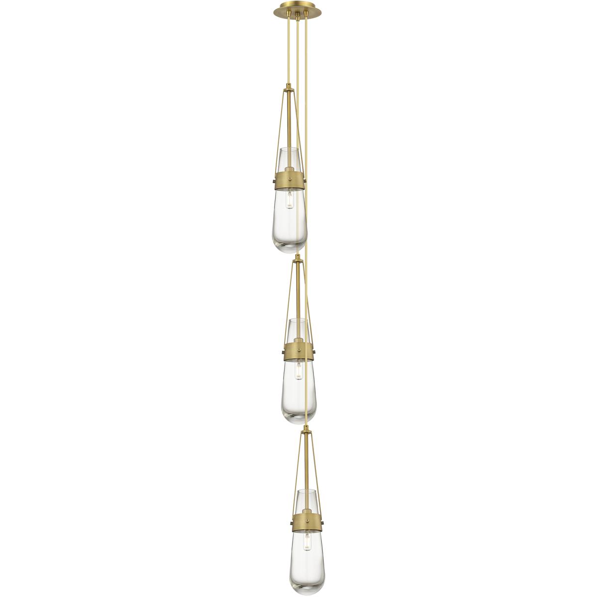 Innovations Lighting 103-452-1P-BB-G452-4CL Milan 3 Light 6.38 inch Brushed Brass Multi Pendant Ceiling Light in Clear Glass