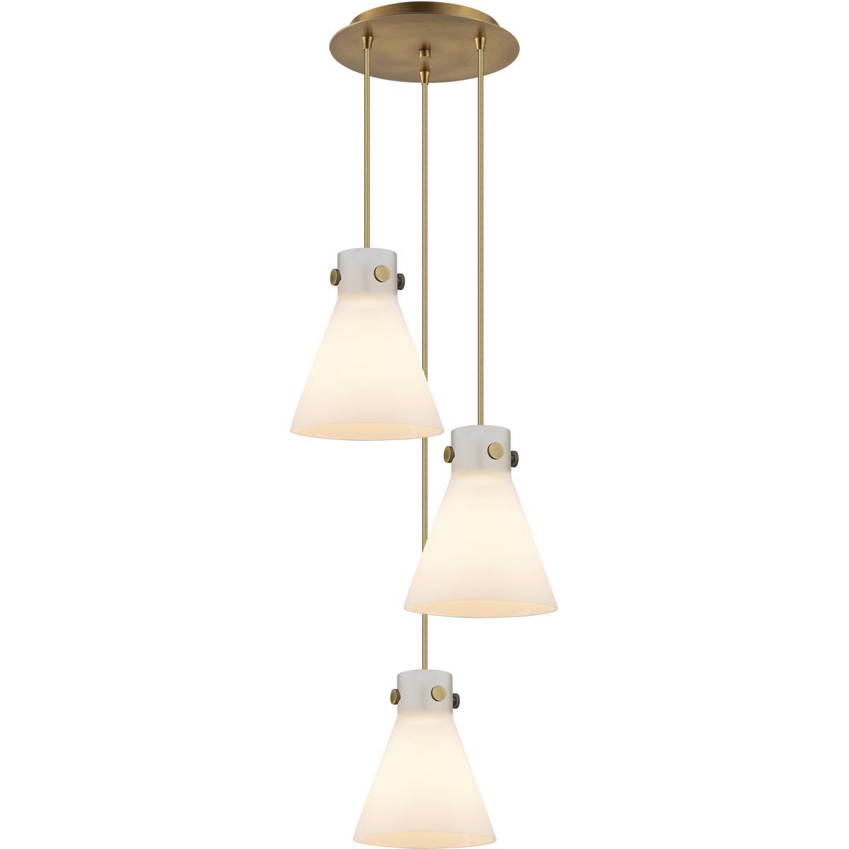 Innovations Lighting Bruno Marashlian Newton Cone 15 Inch 3 Light Multi Light Pendant Newton Cone - 113-410-1PS-BB-G411-8WH - Industrial