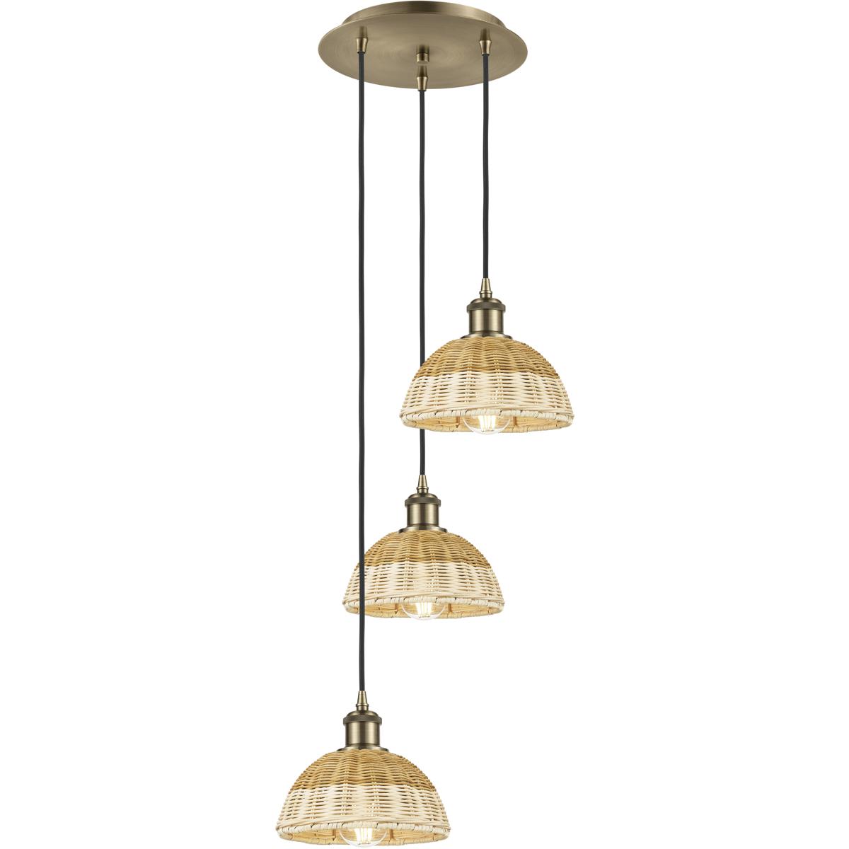Innovations Lighting Bristol Natural II 14 Inch 3 Light Multi Light Pendant Bristol Natural II - 113B-3P-AB-NBD2-75-NAT - Farmhouse