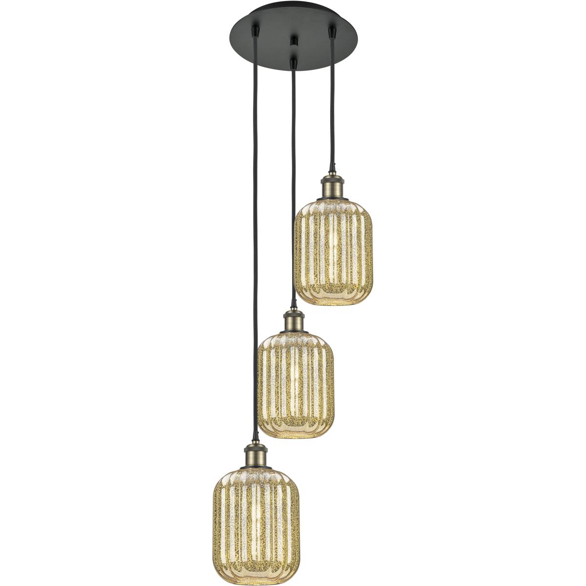 Innovations Lighting 113B-3P-BAB-G460-7ME Ballston Preston 3 Light 13.25 inch Black Antique Brass Multi Pendant Ceiling Light in Mercury