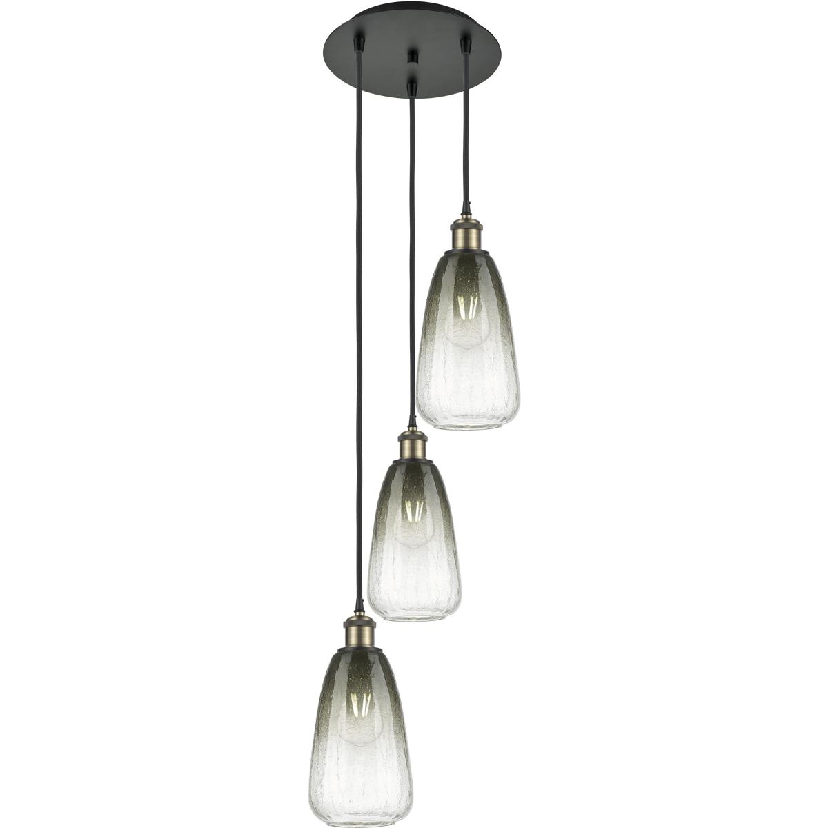 Innovations Lighting 113B-3P-BAB-G480-6SL Ballston Brookhaven Almond 3 Light 12.5 inch Black Antique Brass Multi Pendant Ceiling Light in Slate Glass