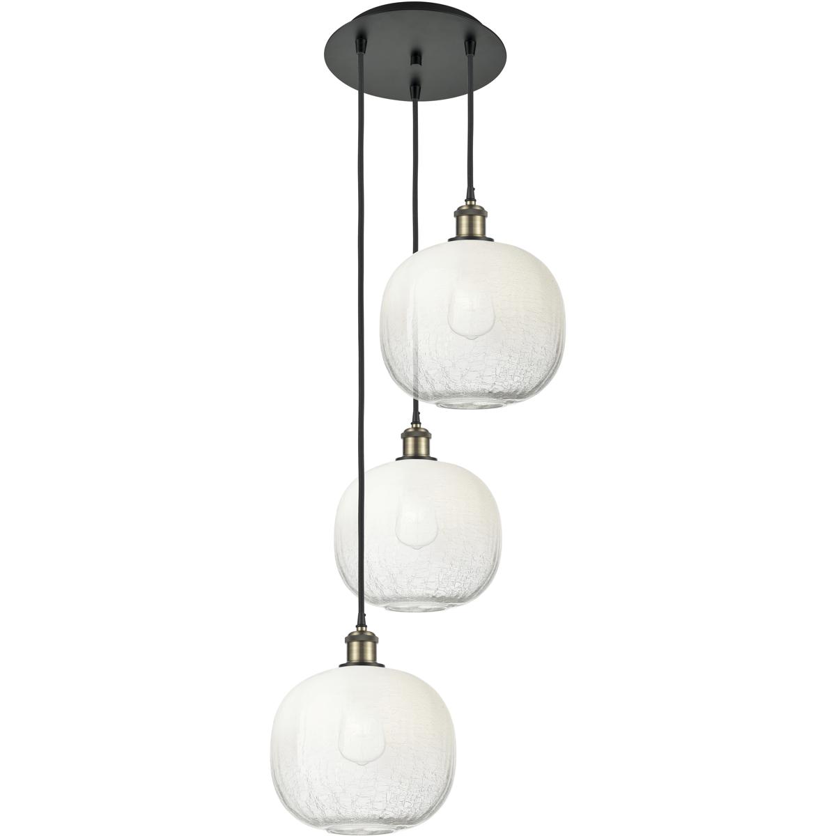 Innovations Lighting 113B-3P-BAB-G481-10OP Ballston Brookhaven Sphere 3 Light 17 inch Black Antique Brass Multi Pendant Ceiling Light in Opal Glass