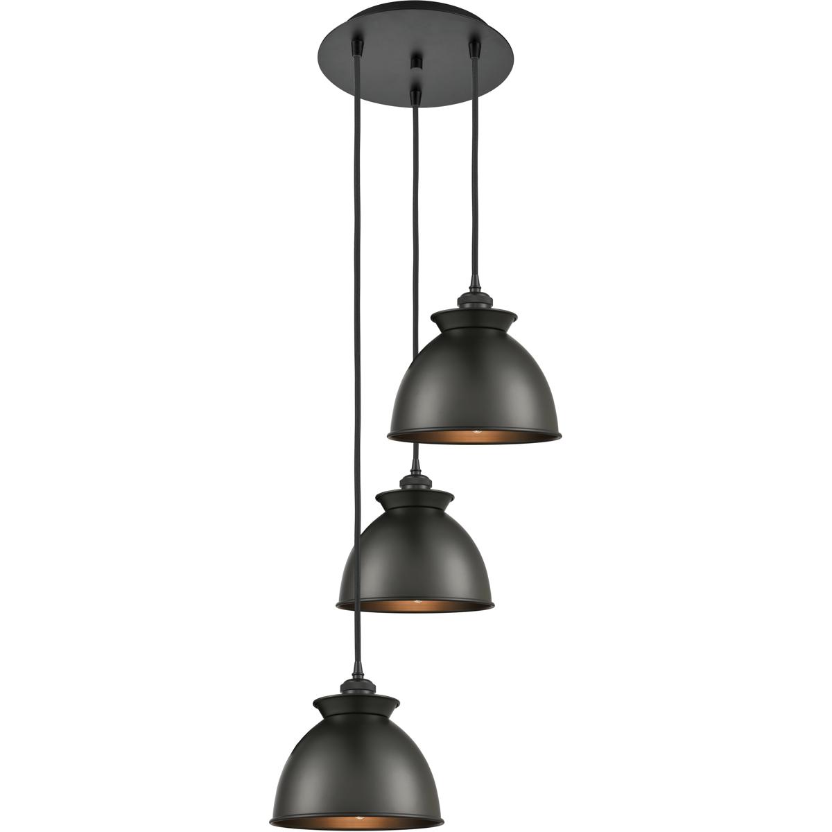 Innovations Lighting Adirondack 14 Inch 3 Light Multi Light Pendant Adirondack - 113B-3P-BK-M14-BK - Art Deco