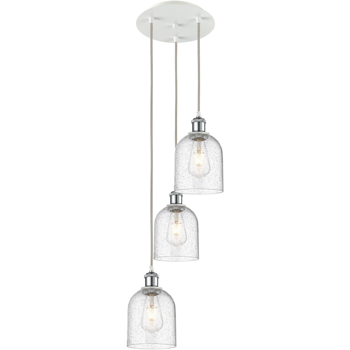 Innovations Lighting 113B-3P-WPC-G558-6SDY Ballston Bella 3 Light 12 inch White Polished Chrome Cord Hung Multi Pendant Ceiling Light