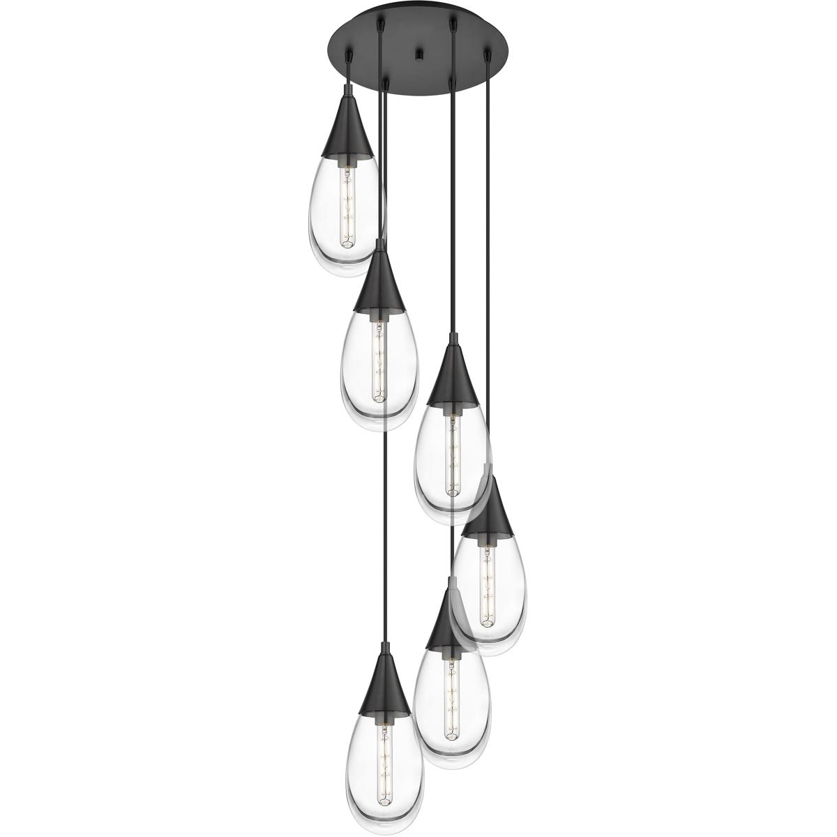 Innovations Lighting Bruno Marashlian Malone 16 Inch 6 Light Multi Light Pendant Malone - 116-450-1P-BK-G450-6CL - Industrial