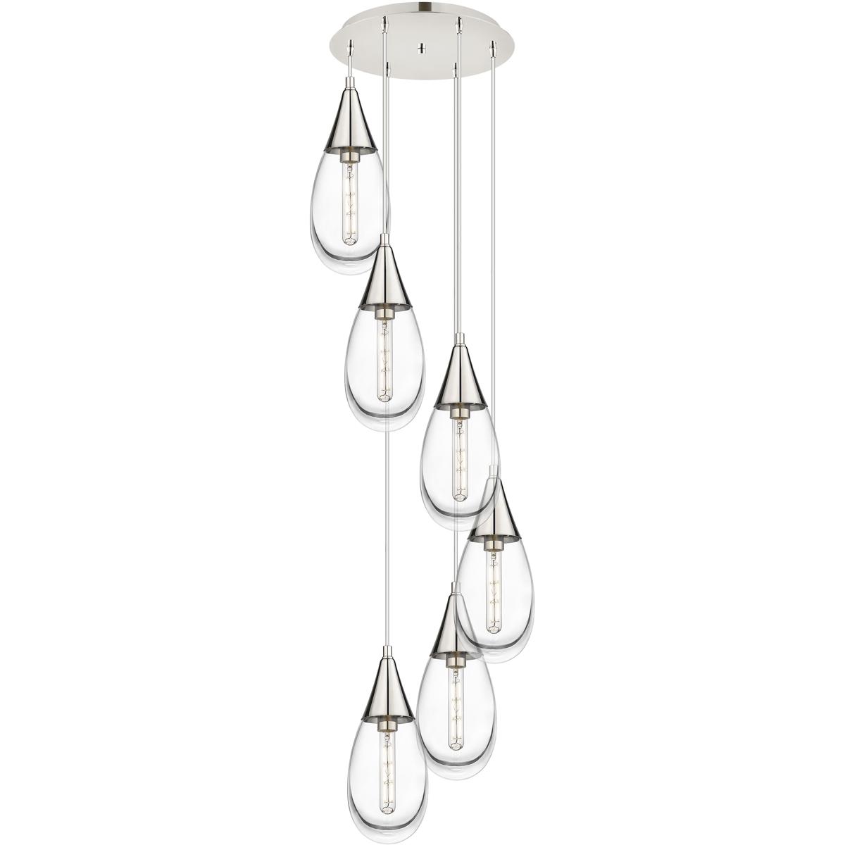Innovations Lighting 116-450-1P-PN-G450-6CL Malone 6 Light 16.63 inch Polished Nickel Multi Pendant Ceiling Light in Clear Glass