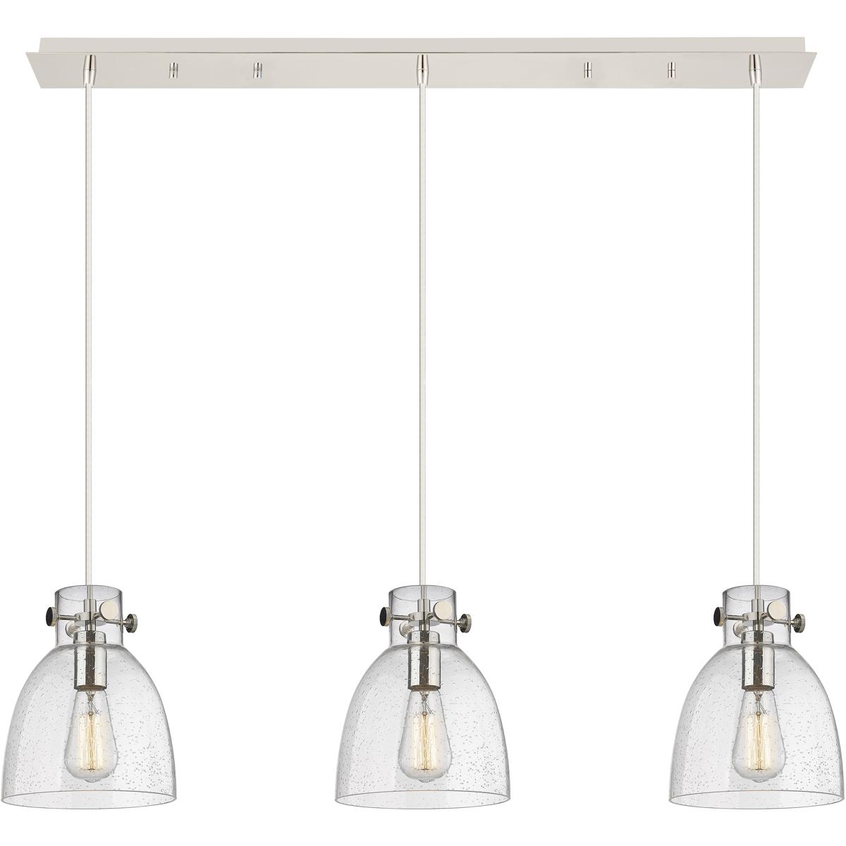 Innovations Lighting Bruno Marashlian Newton Bell 39 Inch 3 Light Linear Suspension Light Newton Bell - 123-410-1PS-PN-G412-8SDY - Industrial