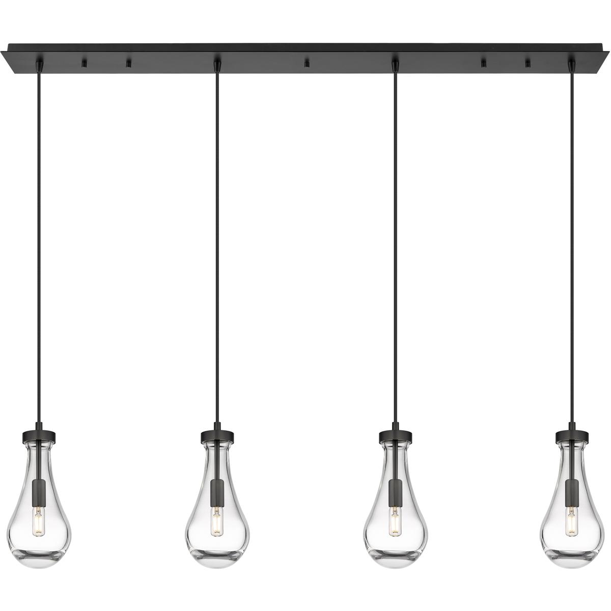 Innovations Lighting 124-451-1P-BK-G451-5CL Owego 4 Light 48.88 inch Matte Black Linear Pendant Ceiling Light in Clear Glass