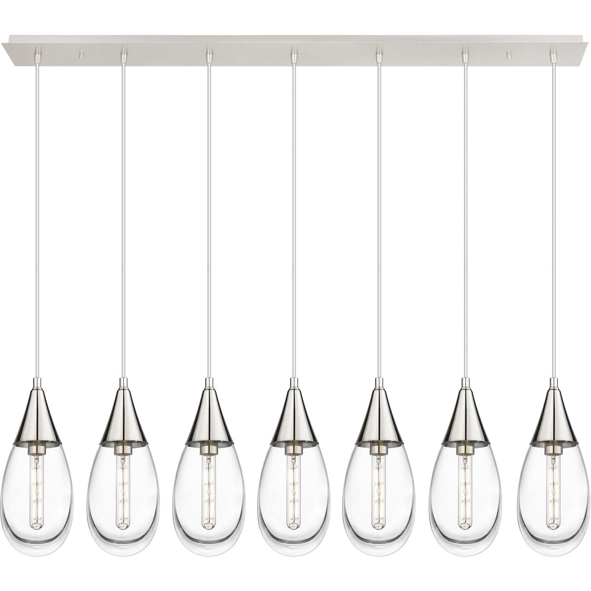 Innovations Lighting 127-450-1P-PN-G450-6CL Malone 7 Light 49.75 inch Polished Nickel Linear Pendant Ceiling Light in Clear Glass