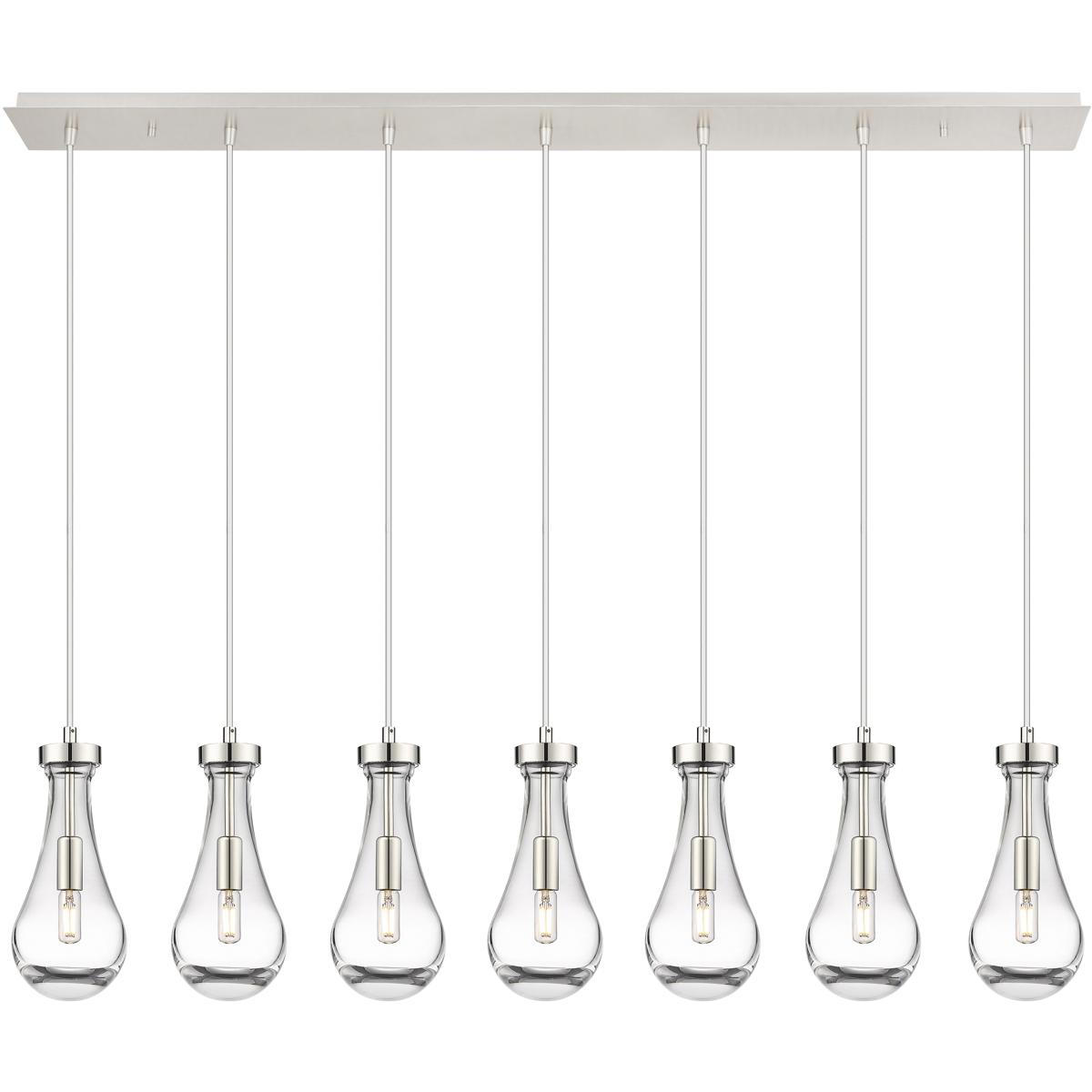 Innovations Lighting 127-451-1P-PN-G451-5CL Owego 7 Light 48.88 inch Polished Nickel Linear Pendant Ceiling Light in Clear Glass