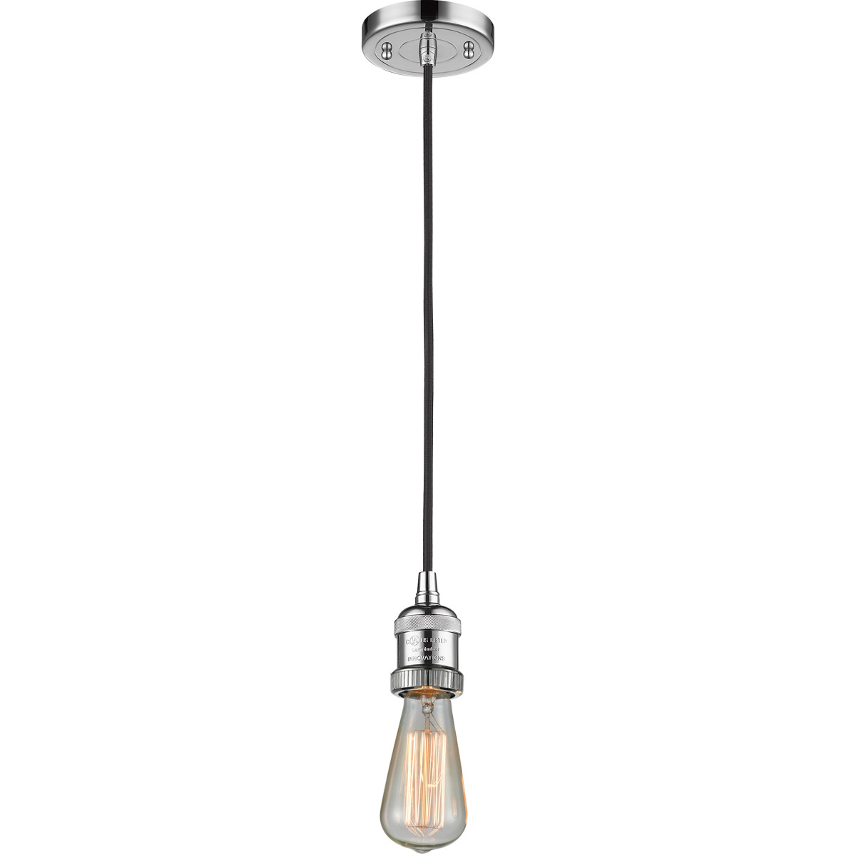 Innovations Lighting 200C-PC-LED Franklin Restoration Bare Bulb LED 2 inch Polished Chrome Mini Pendant Ceiling Light, Franklin Restoration