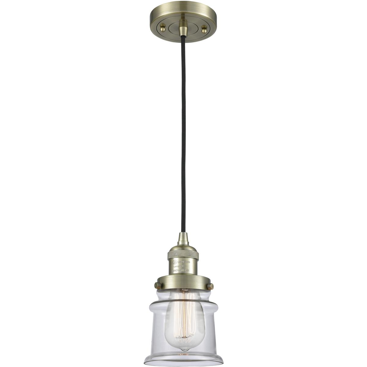 Innovations Lighting 201C-AB-G182S Franklin Restoration Canton 1 Light 6 inch Antique Brass Mini Pendant Ceiling Light in Incandescent, Clear, Frankli