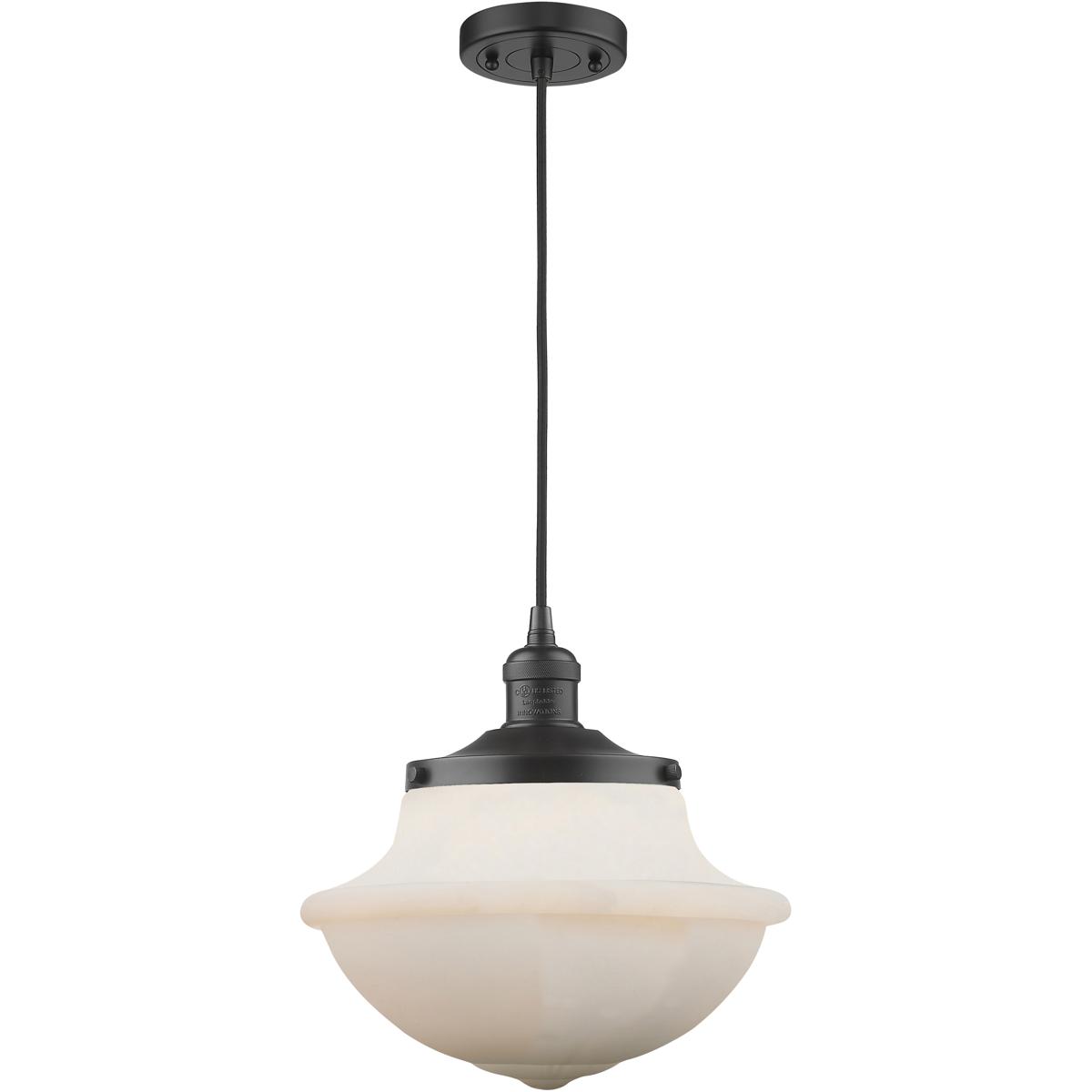 Innovations Lighting 201C-BK-G541-LED Franklin Restoration Oxford LED 12 inch Matte Black Mini Pendant Ceiling Light in Matte White, Franklin Restorat