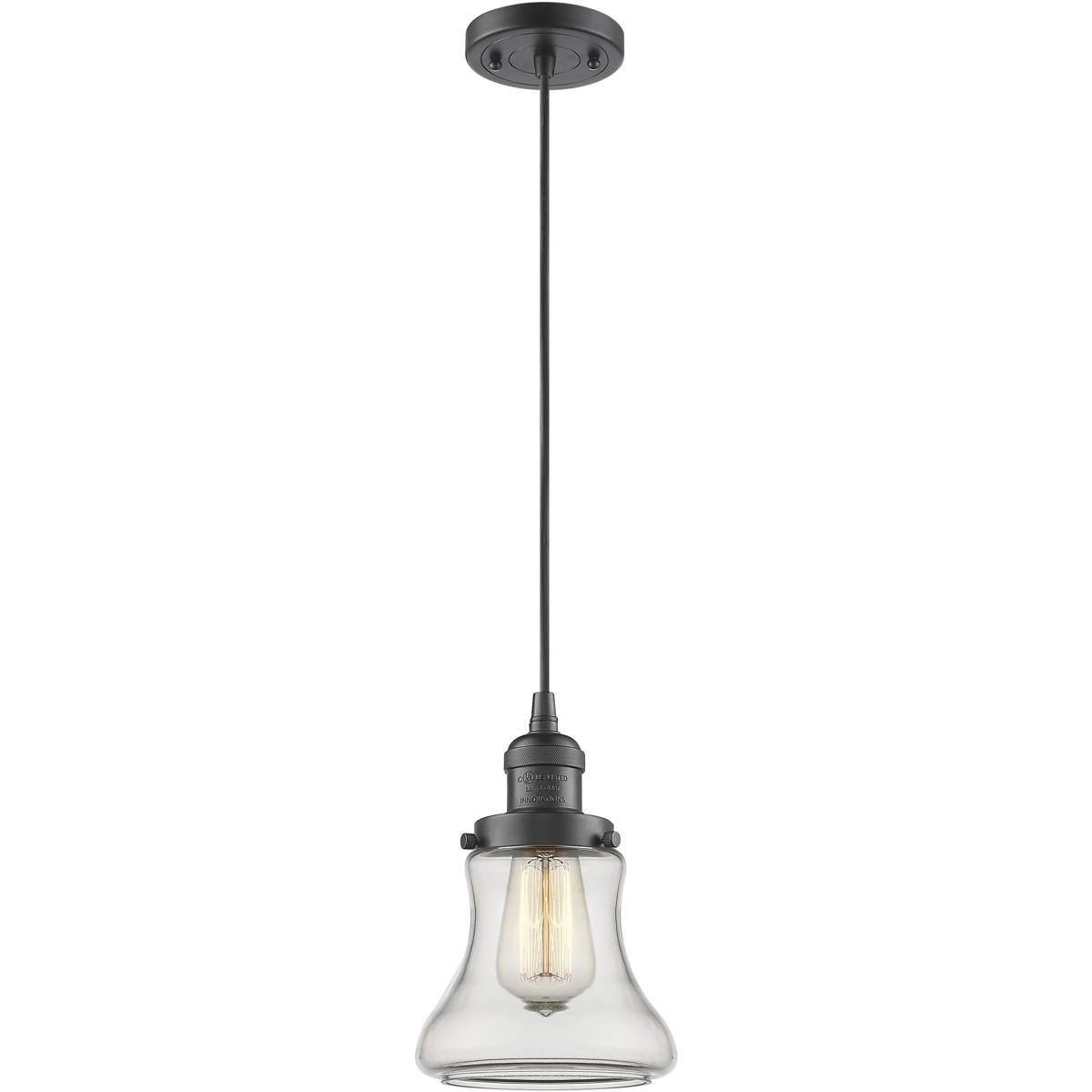 Innovations Lighting 201C-OB-G192 Franklin Restoration Bellmont 1 Light 6.25 inch Oil Rubbed Bronze Mini Pendant Ceiling Light in Incandescent, Clear,