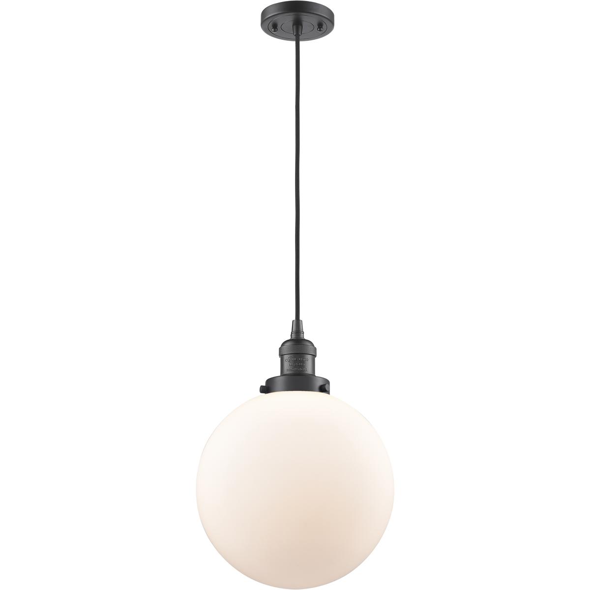 Innovations Lighting 201C-OB-G201-10 Franklin Restoration Beacon 1 Light 10 inch Oil Rubbed Bronze Mini Pendant Ceiling Light in Incandescent, Matte W