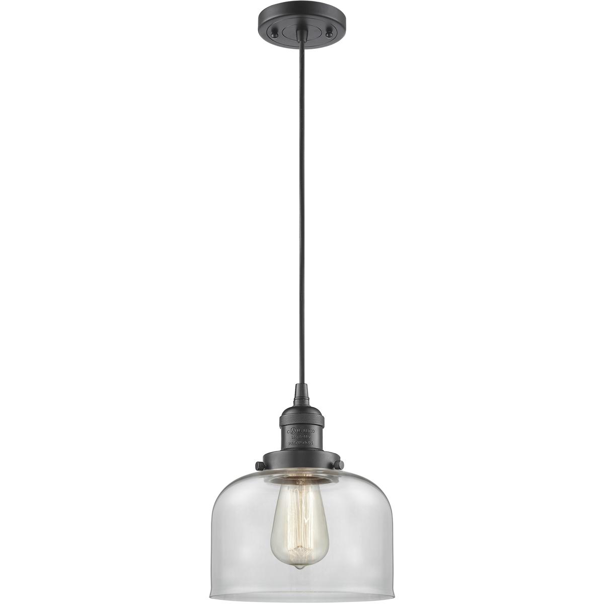 Innovations Lighting 201C-OB-G72 Franklin Restoration Bell 1 Light 8 inch Oil Rubbed Bronze Mini Pendant Ceiling Light in Incandescent, Clear, Frankli