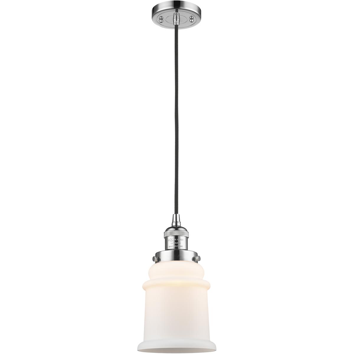 Innovations Lighting 201C-PC-G181-LED Franklin Restoration Canton LED 6 inch Polished Chrome Mini Pendant Ceiling Light in Matte White, Franklin Resto