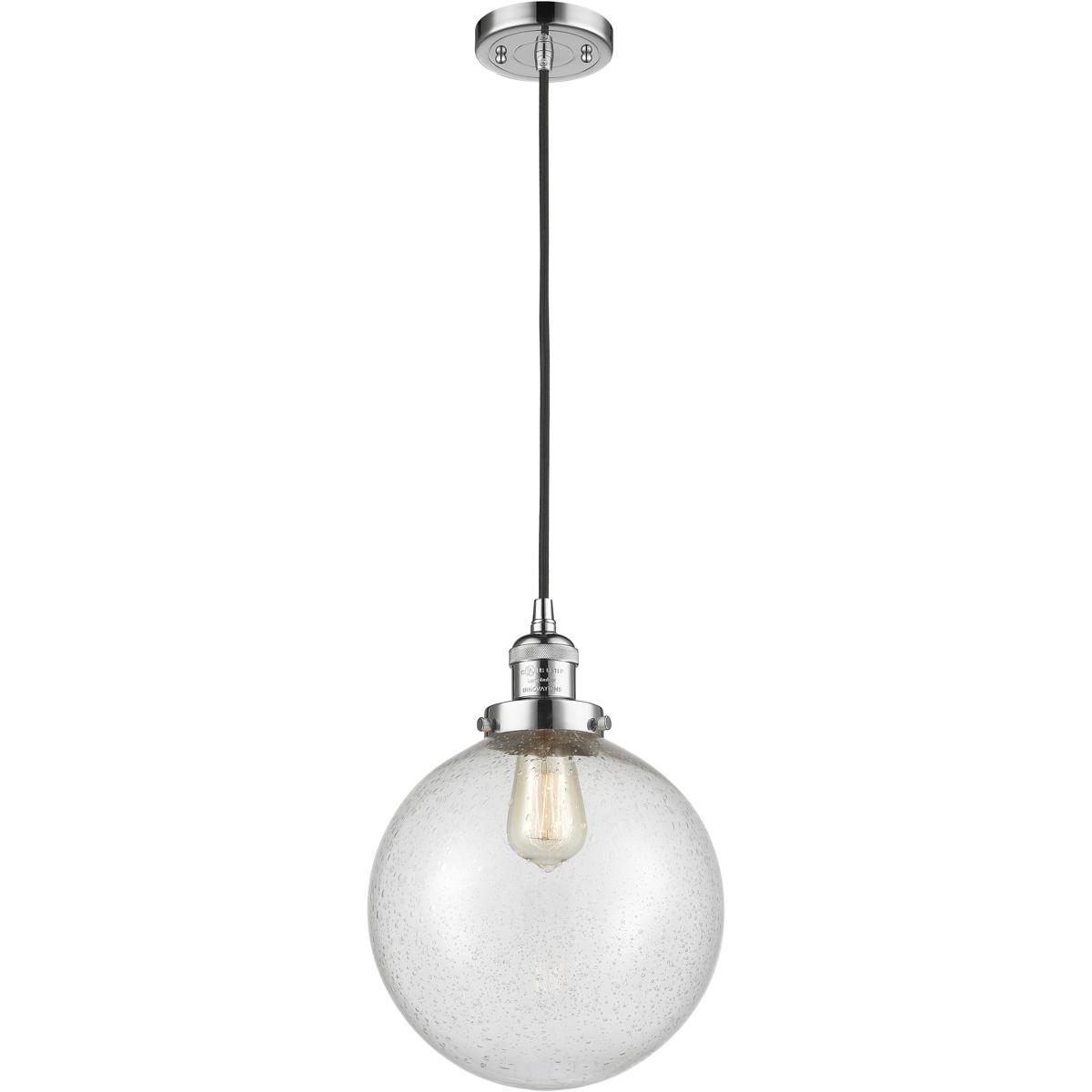 Innovations Lighting 201C-PC-G204-10-LED Franklin Restoration Beacon LED 10 inch Polished Chrome Mini Pendant Ceiling Light in Seedy, Franklin Restora