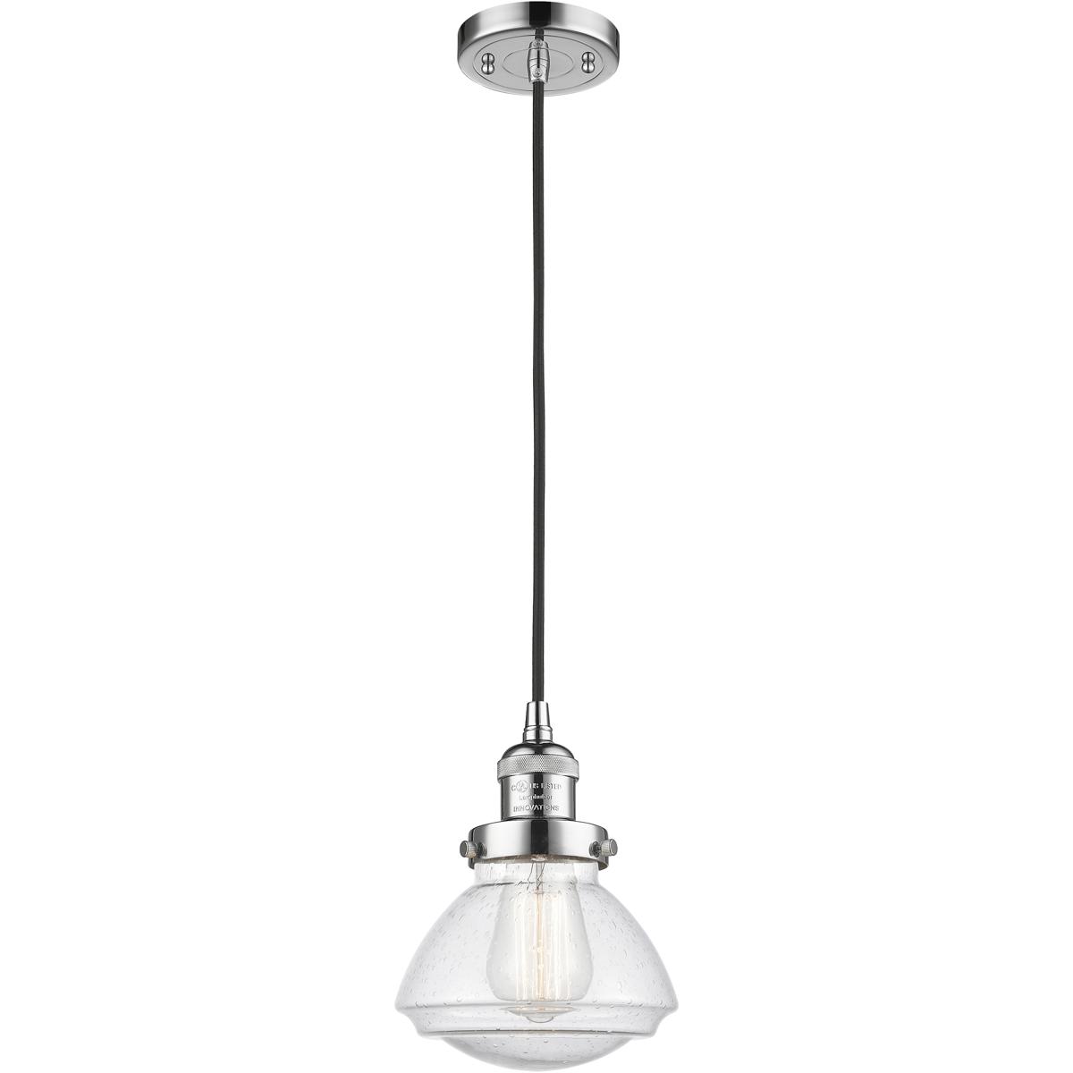 Innovations Lighting 201C-PC-G324 Franklin Restoration Olean 1 Light 6.75 inch Polished Chrome Mini Pendant Ceiling Light in Incandescent, Seedy, Fran