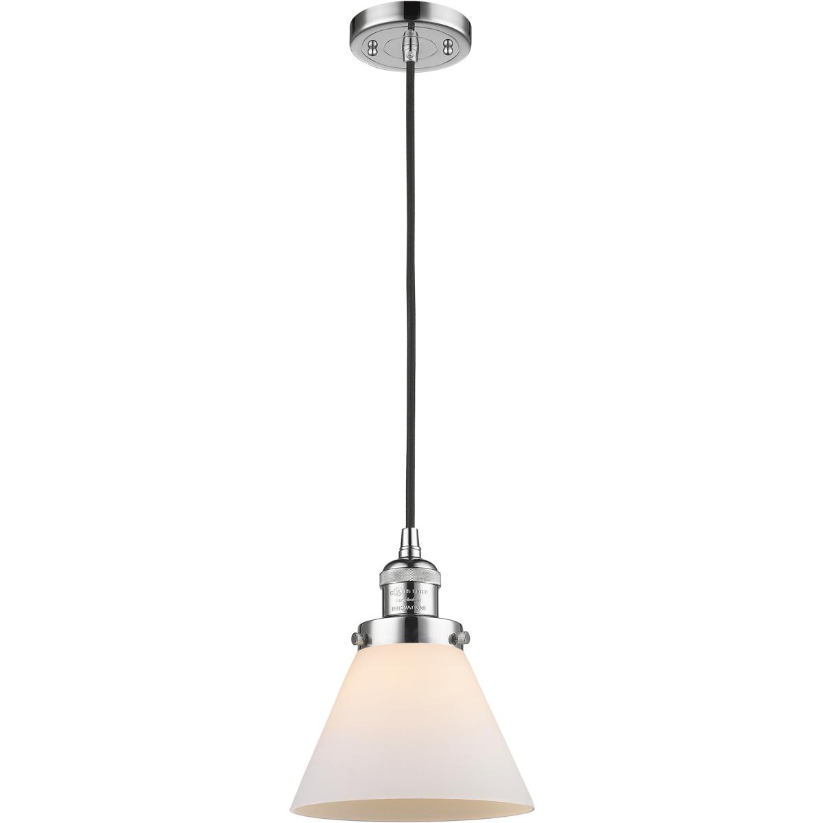 Innovations Lighting 201C-PC-G41 Franklin Restoration Cone 1 Light 8 inch Polished Chrome Mini Pendant Ceiling Light in Incandescent, Matte White, Fra