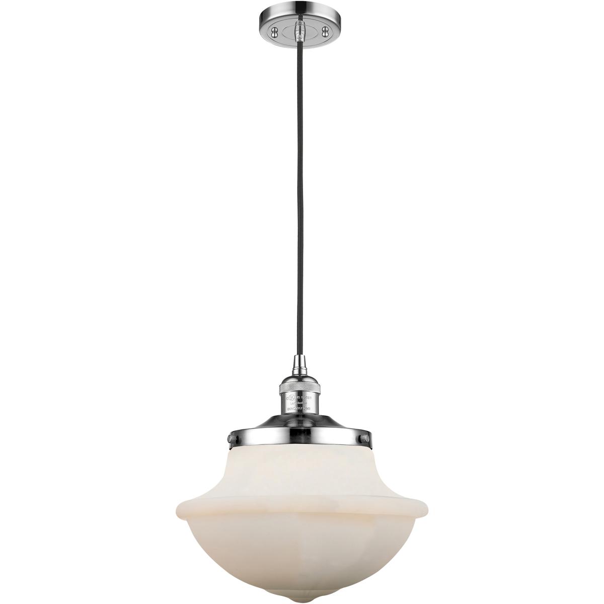 Innovations Lighting 201C-PC-G541 Franklin Restoration Oxford 1 Light 12 inch Polished Chrome Mini Pendant Ceiling Light in Incandescent, Matte White,