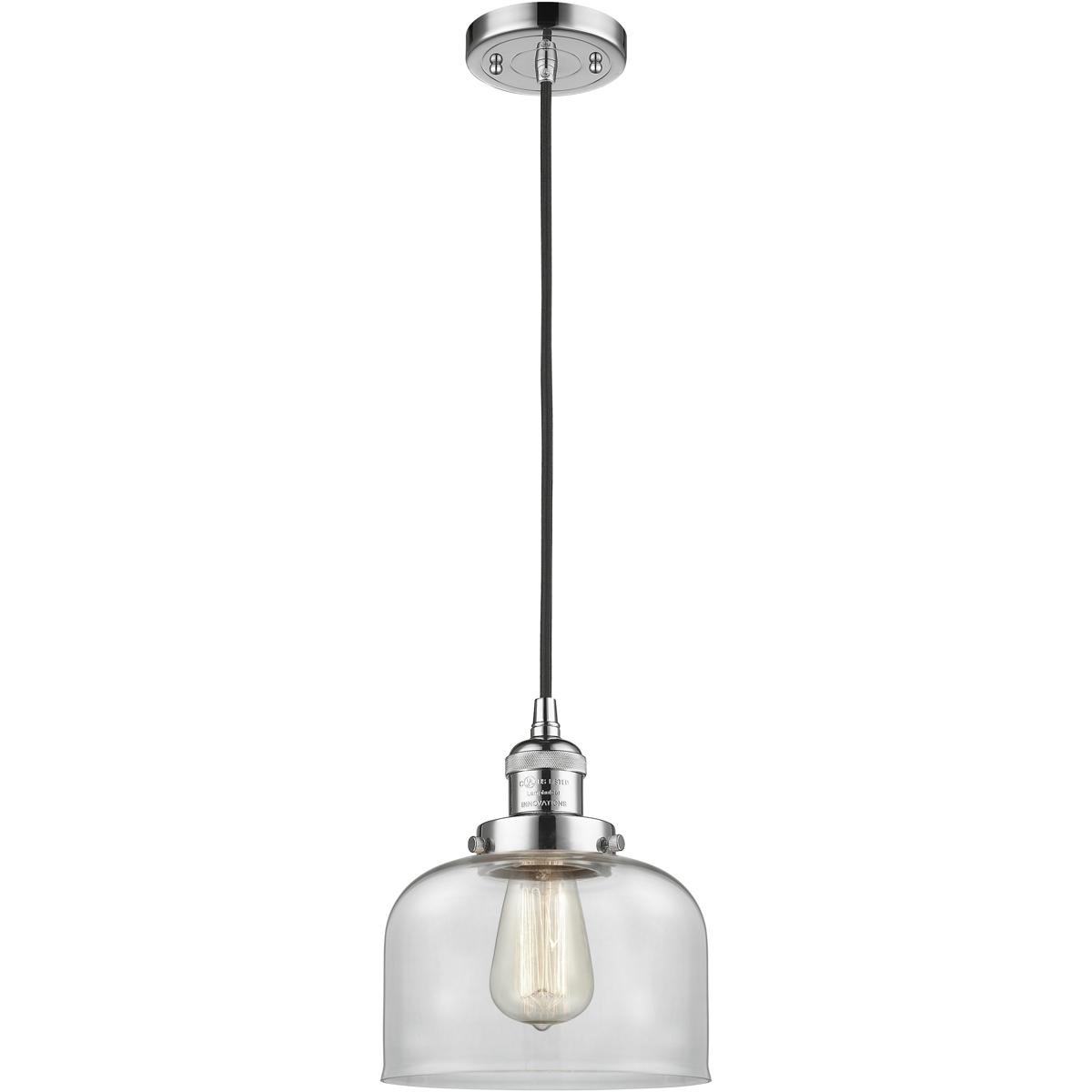 Innovations Lighting 201C-PC-G72 Franklin Restoration Bell 1 Light 8 inch Polished Chrome Mini Pendant Ceiling Light in Incandescent, Clear, Franklin 