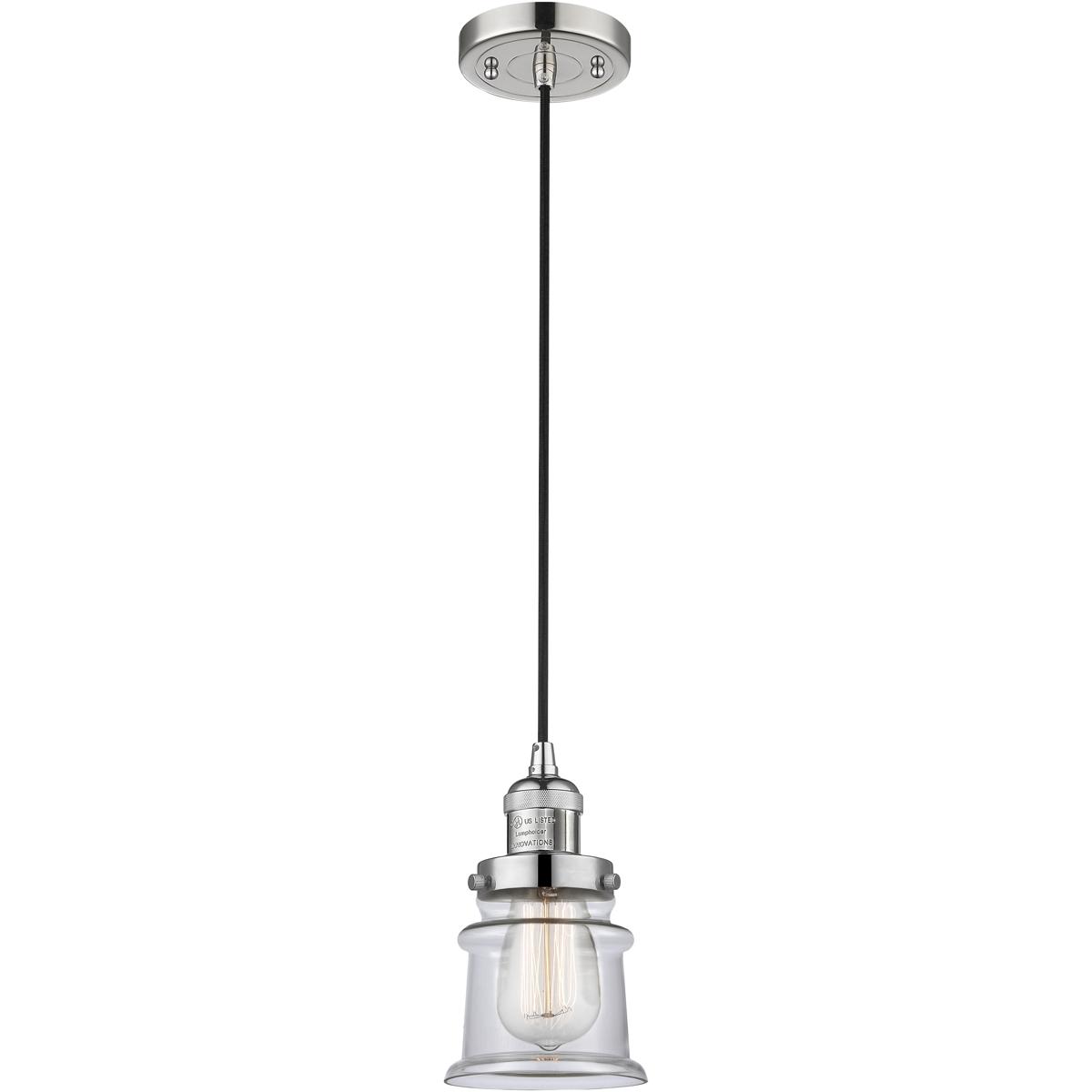 Innovations Lighting 201C-PN-G182S-LED Franklin Restoration Canton LED 6 inch Polished Nickel Mini Pendant Ceiling Light in Clear, Franklin Restoratio