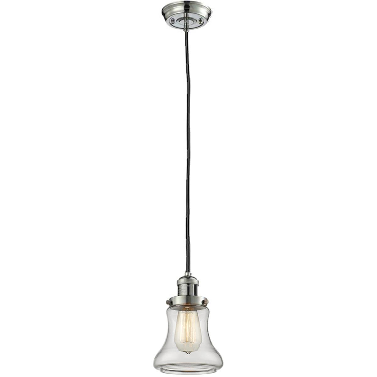 Innovations Lighting 201C-PN-G192-LED Franklin Restoration Bellmont LED 6.25 inch Polished Nickel Mini Pendant Ceiling Light in Clear, Franklin Restor