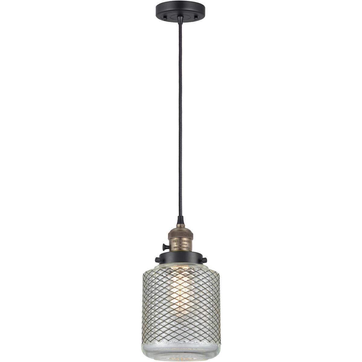 Innovations Lighting 201CSW-BAB-G262-LED Franklin Restoration Stanton LED 6 inch Black Antique Brass Mini Pendant Ceiling Light