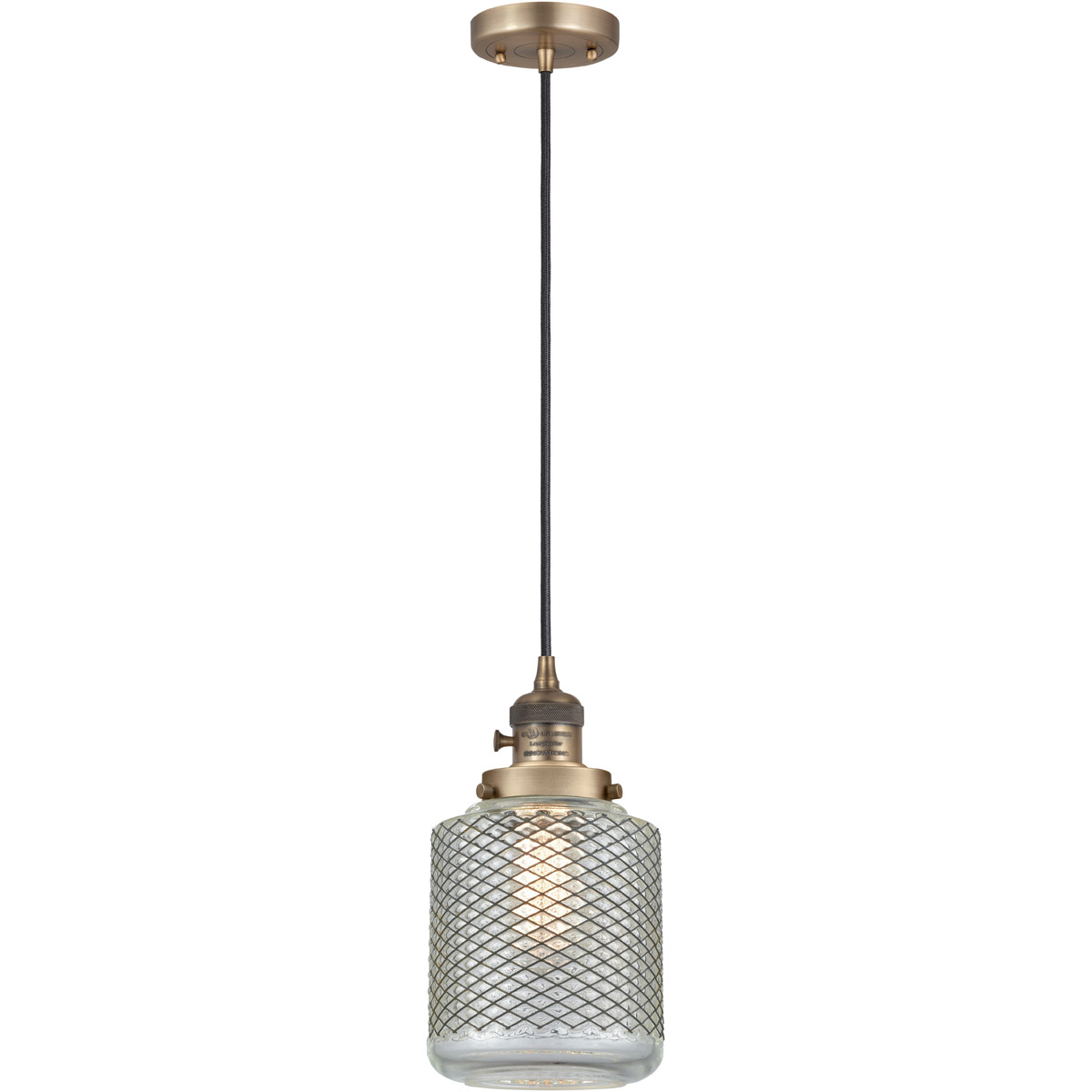 Innovations Lighting 201CSW-BB-G262 Franklin Restoration Stanton 1 Light 6 inch Brushed Brass Mini Pendant Ceiling Light