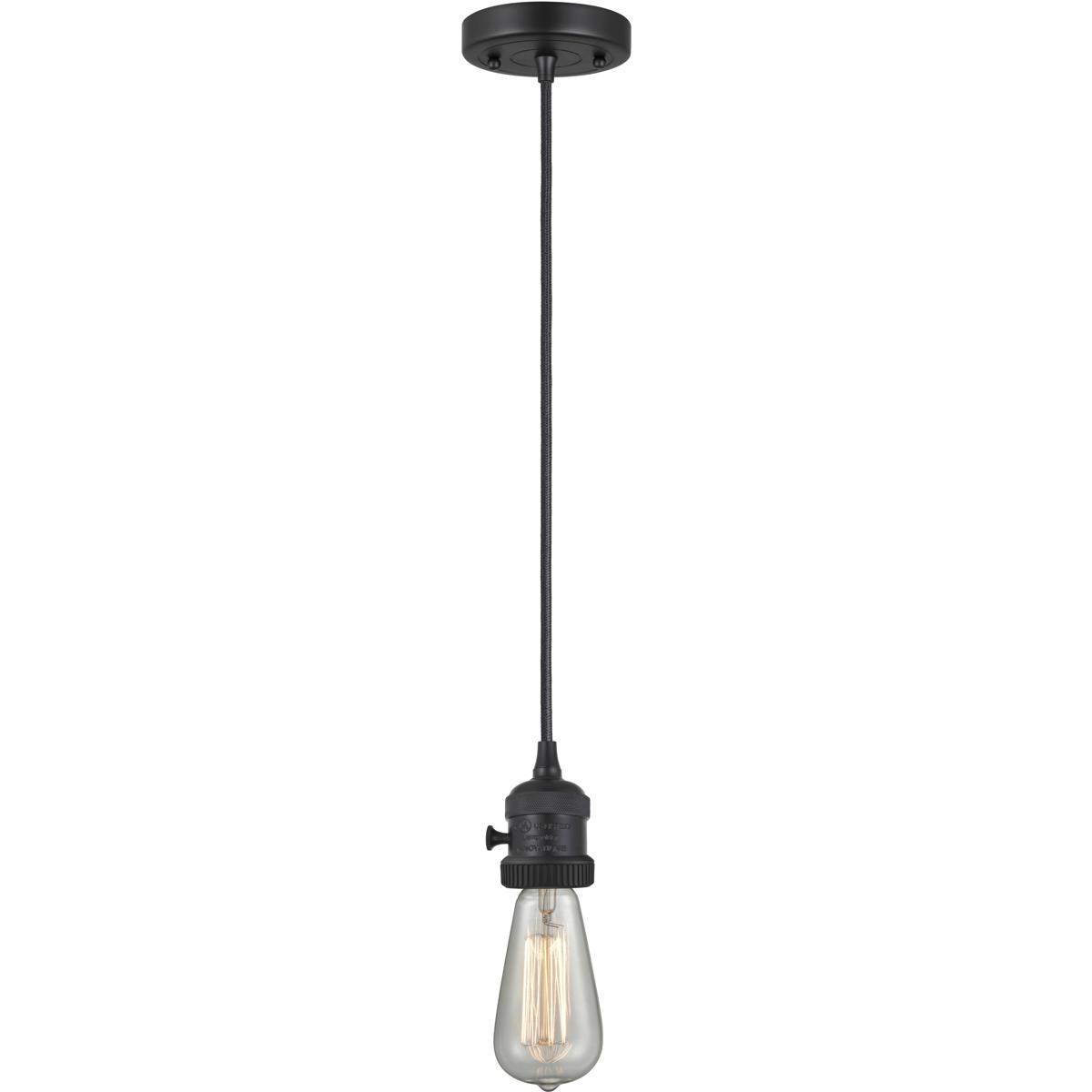 Innovations Lighting 201CSW-BK-LED Franklin Restoration Bare Bulb LED 2 inch Matte Black Mini Pendant Ceiling Light
