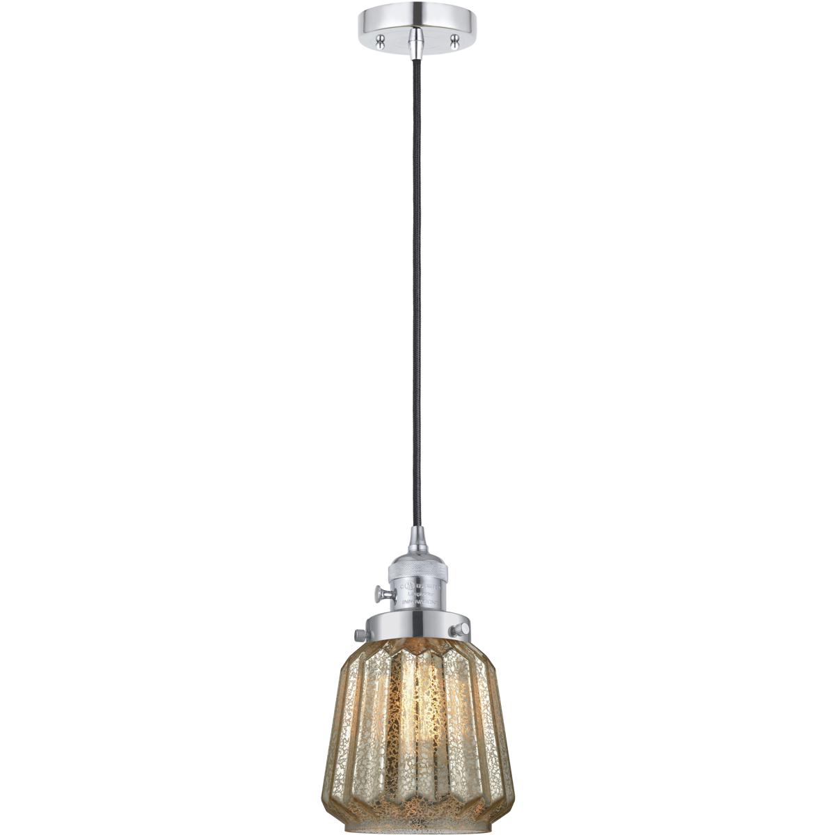 Innovations Lighting 201CSW-PC-G146 Franklin Restoration Chatham 1 Light 6 inch Polished Chrome Mini Pendant Ceiling Light in Incandescent, Mercury