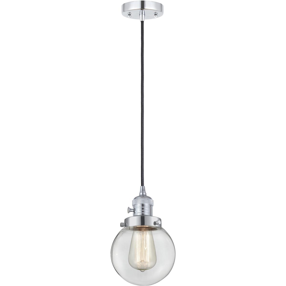 Innovations Lighting 201CSW-PC-G202-6-LED Franklin Restoration Beacon LED 6 inch Polished Chrome Mini Pendant Ceiling Light in Clear