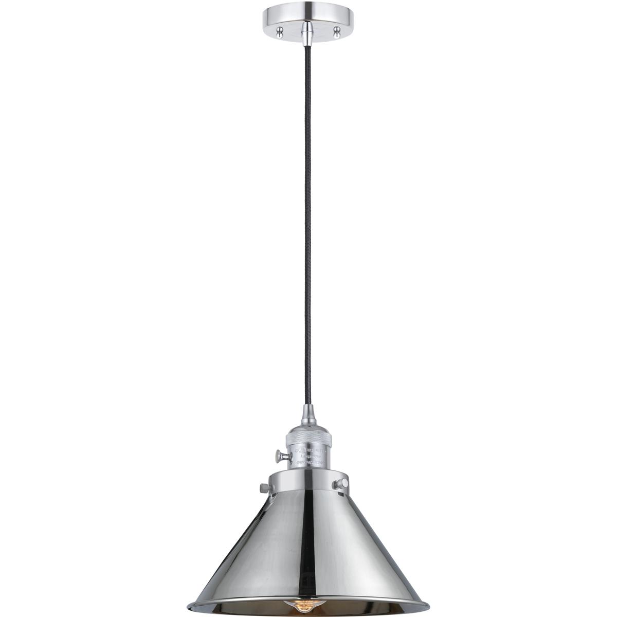 Innovations Lighting 201CSW-PC-M10-PC Franklin Restoration Briarcliff 1 Light 10 inch Polished Chrome Mini Pendant Ceiling Light in Incandescent