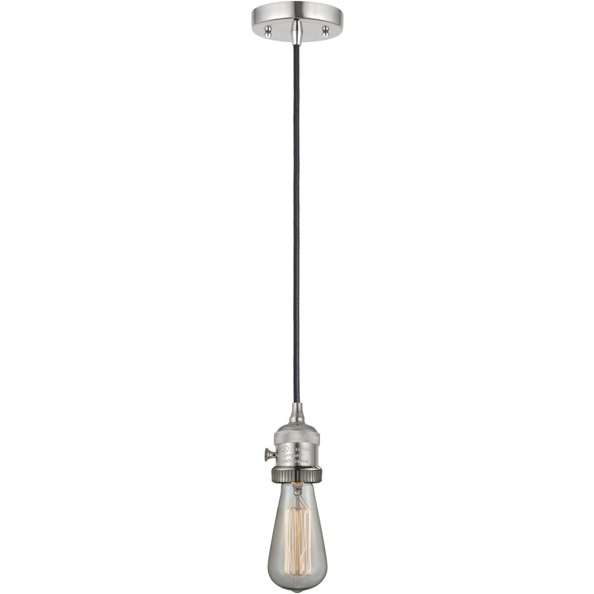 Innovations Lighting 201CSW-PN-LED Franklin Restoration Bare Bulb LED 2 inch Polished Nickel Mini Pendant Ceiling Light