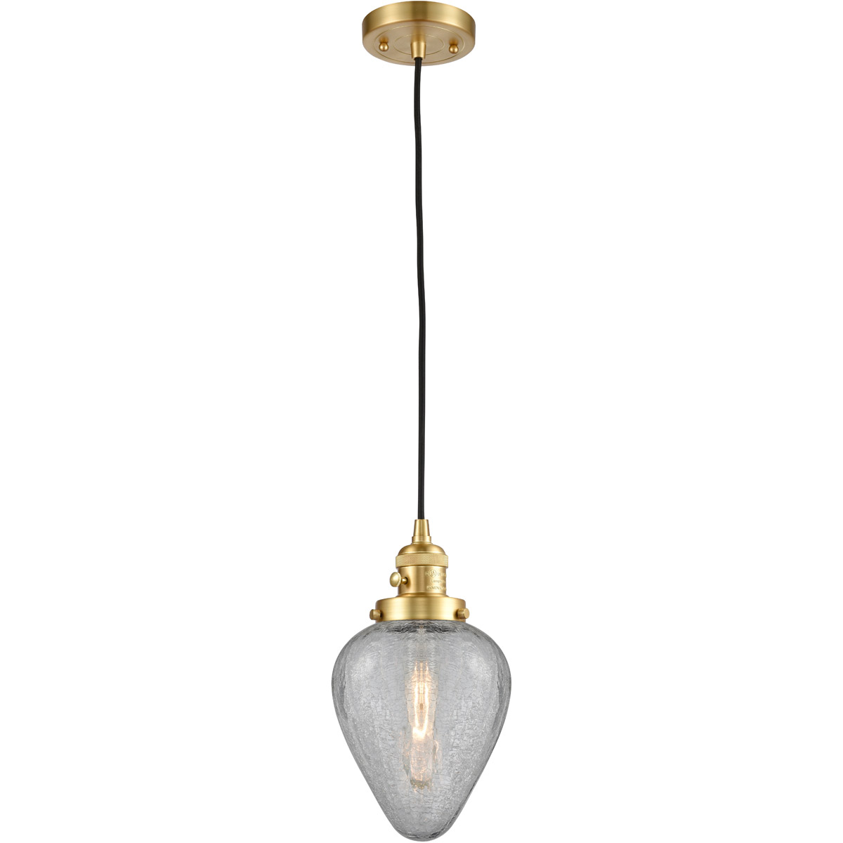 Innovations Lighting 201CSW-SG-G165-LED Franklin Restoration Geneseo LED 7 inch Satin Gold Mini Pendant Ceiling Light