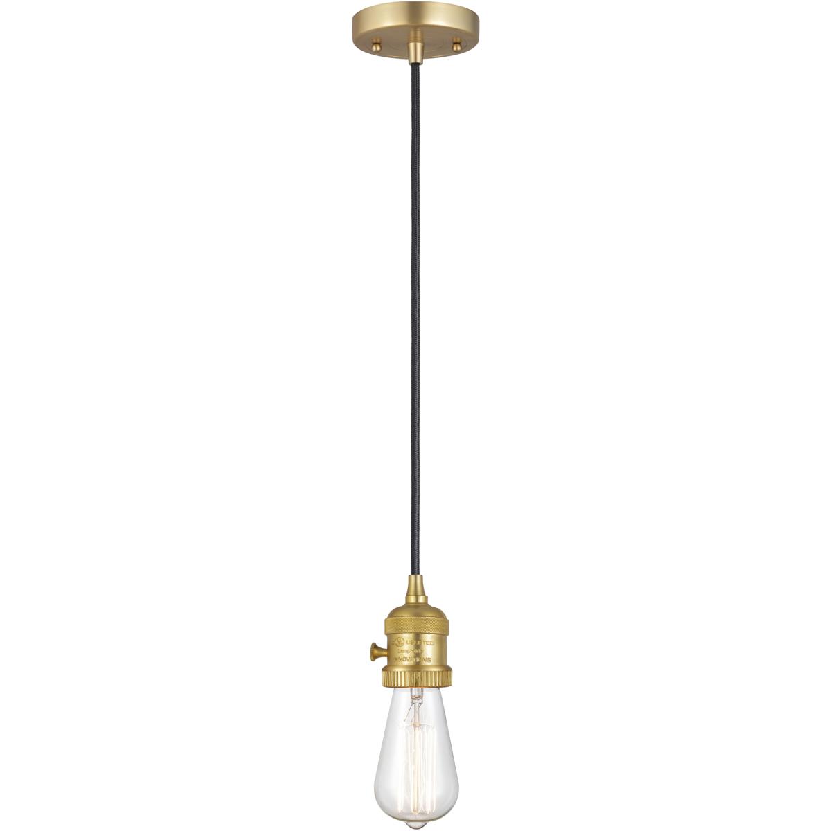 Innovations Lighting 201CSW-SG-LED Franklin Restoration Bare Bulb LED 2 inch Satin Gold Mini Pendant Ceiling Light