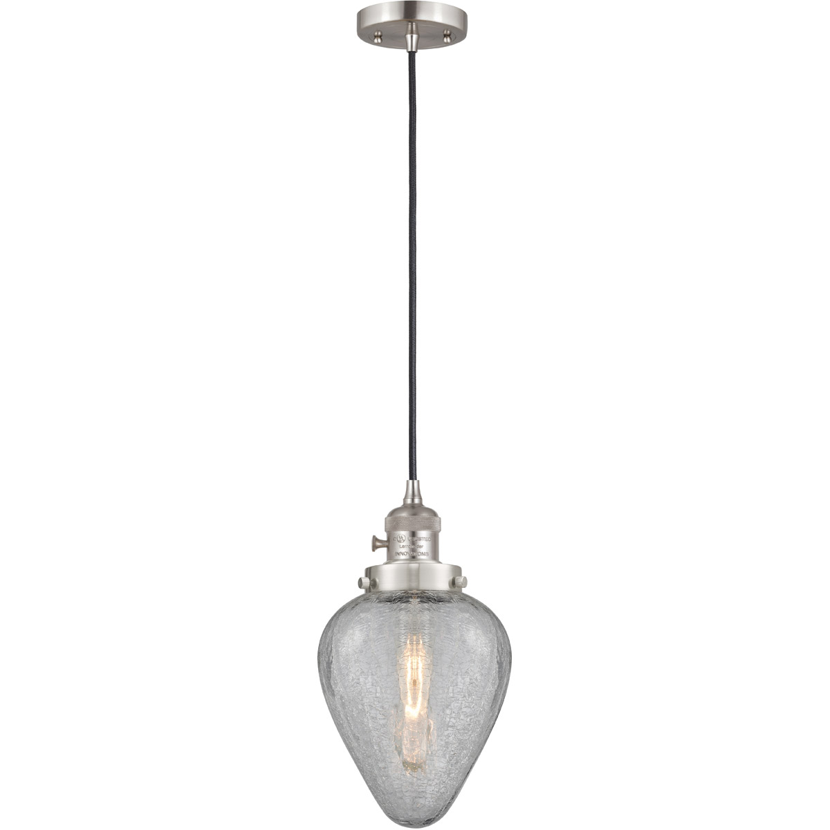 Innovations Lighting 201CSW-SN-G165 Franklin Restoration Geneseo 1 Light 7 inch Brushed Satin Nickel Mini Pendant Ceiling Light