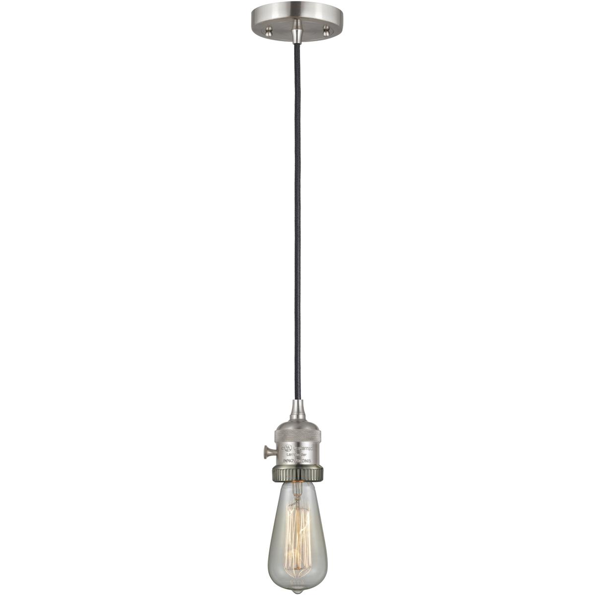 Innovations Lighting 201CSW-SN-LED Franklin Restoration Bare Bulb LED 2 inch Brushed Satin Nickel Mini Pendant Ceiling Light