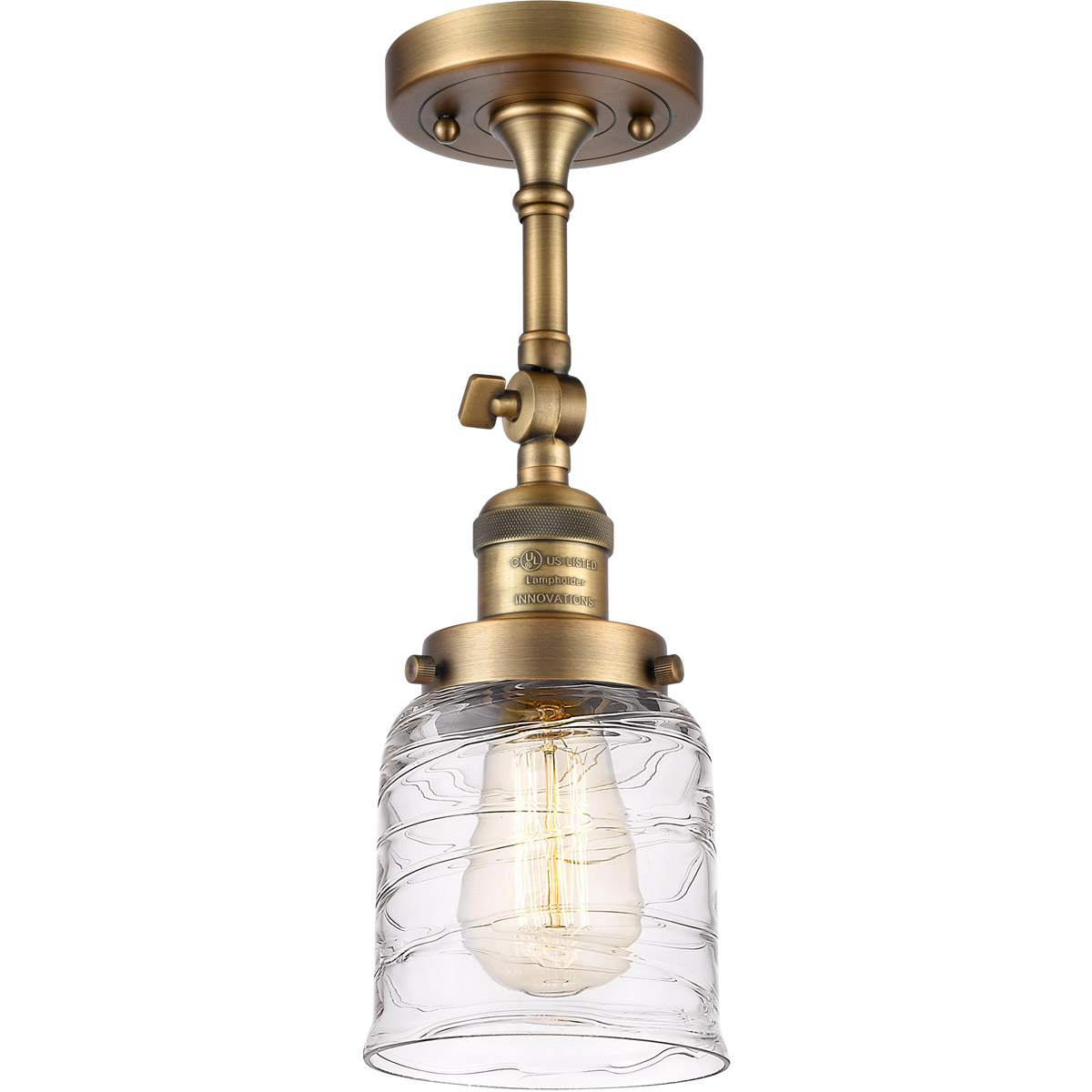 Innovations Lighting Bruno Marashlian Small Bell 5 Inch 1 Light Semi Flush Mount Small Bell - 201F-BB-G513 - Restoration-Vintage