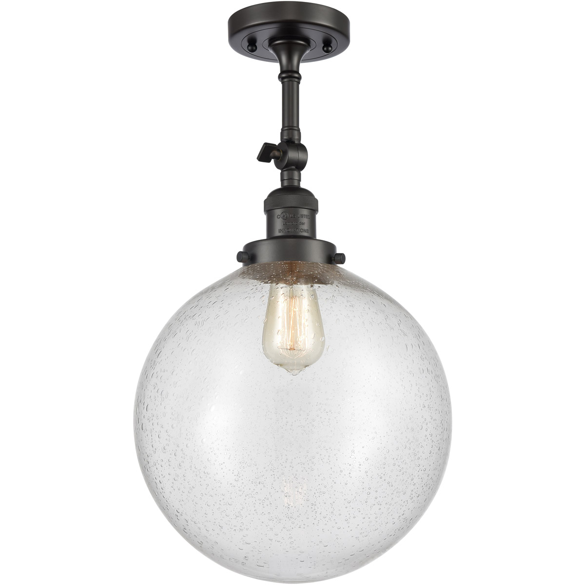 Innovations Lighting 201F-OB-G204-10 Franklin Restoration X-Large Beacon 1 Light 10 inch Oil Rubbed Bronze Semi-Flush Mount Ceiling Light in Seedy Gla
