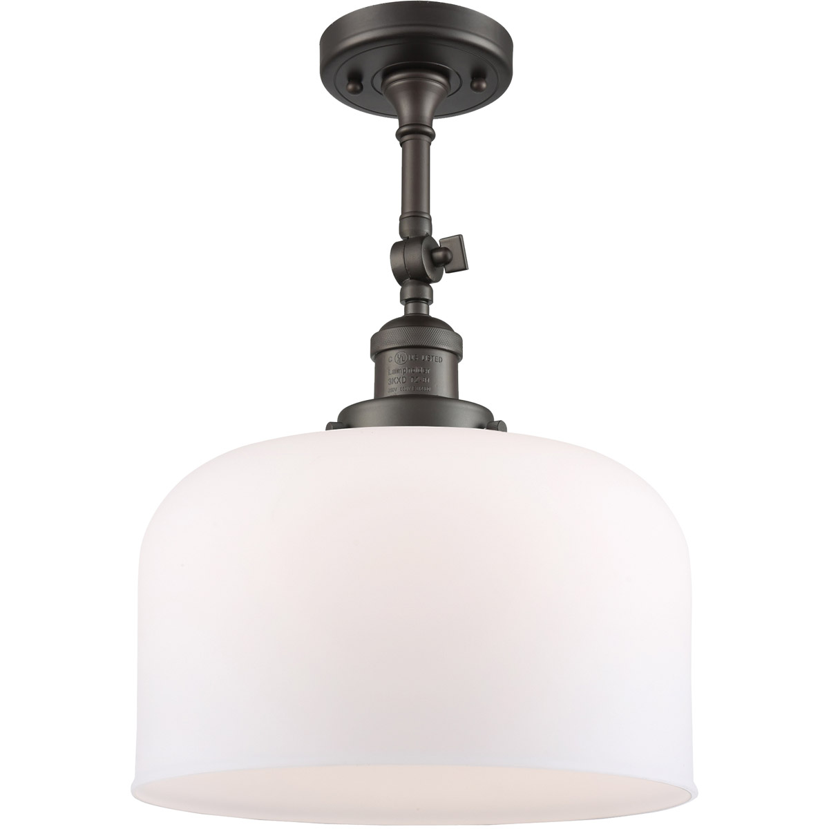 Innovations Lighting 201F-OB-G71-L-LED Franklin Restoration X-Large Bell LED 12 inch Oil Rubbed Bronze Semi-Flush Mount Ceiling Light in Matte White G