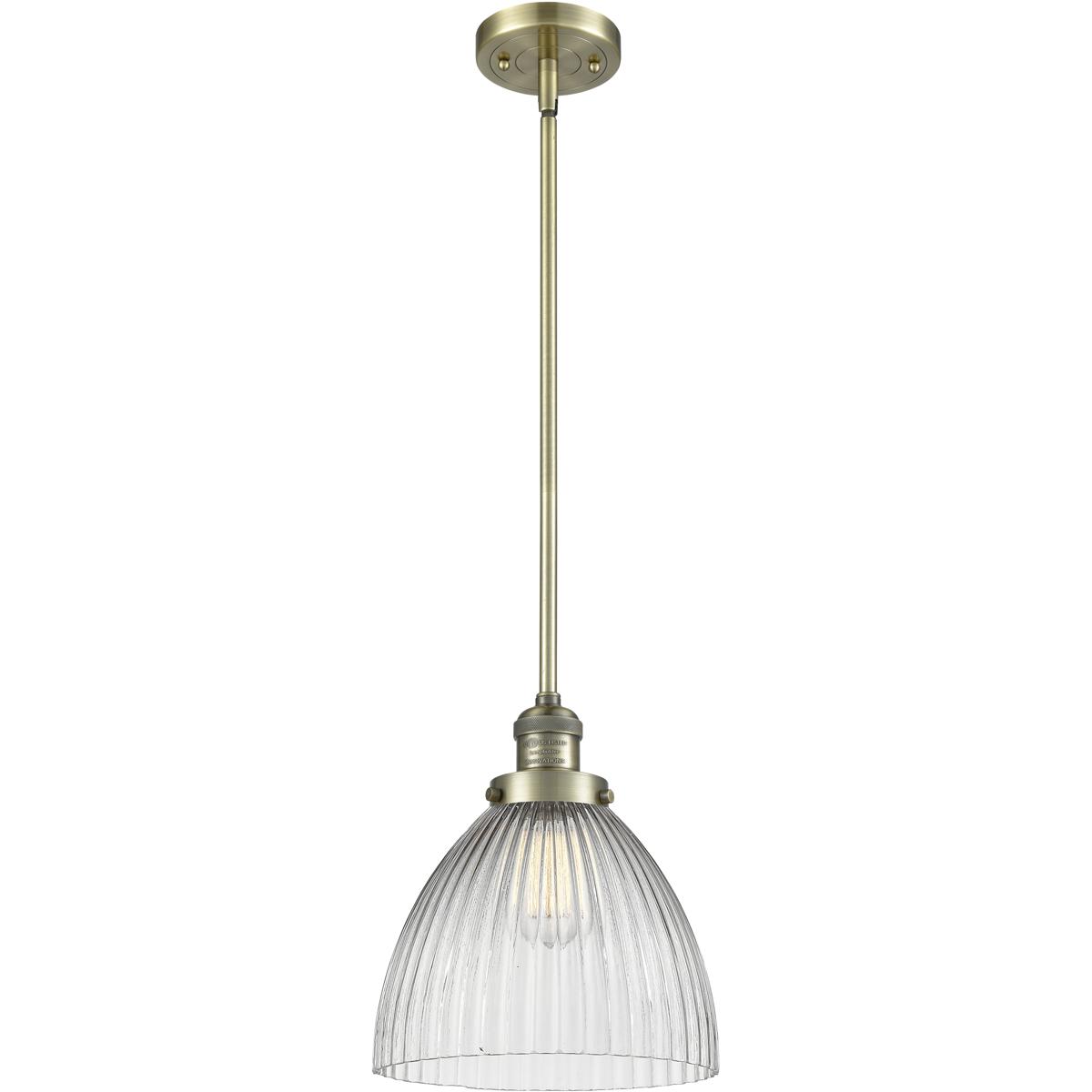 Innovations Lighting 201S-AB-G222-LED Franklin Restoration Seneca Falls LED 9.5 inch Antique Brass Mini Pendant Ceiling Light, Franklin Restoration