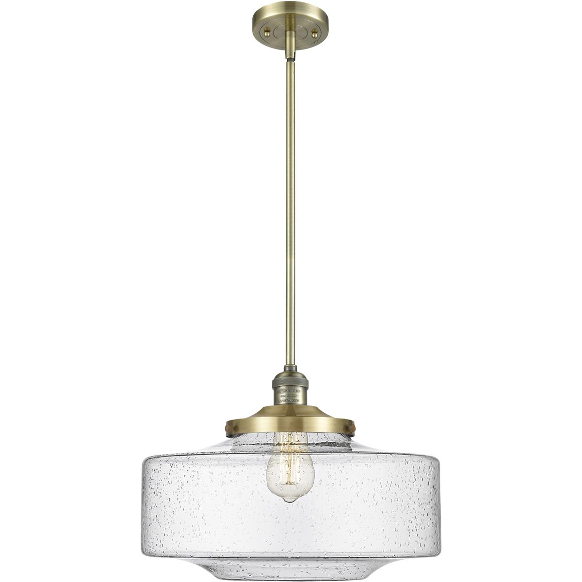 Innovations Lighting 201S-AB-G694-16 Franklin Restoration Bridgeton 1 Light 11.75 inch Antique Brass Mini Pendant Ceiling Light in Incandescent, Seedy